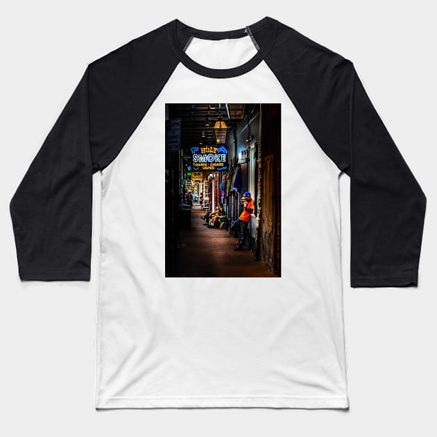 Holy Smoke Bourbon Street Baseball T-Shirt by MountainTravel